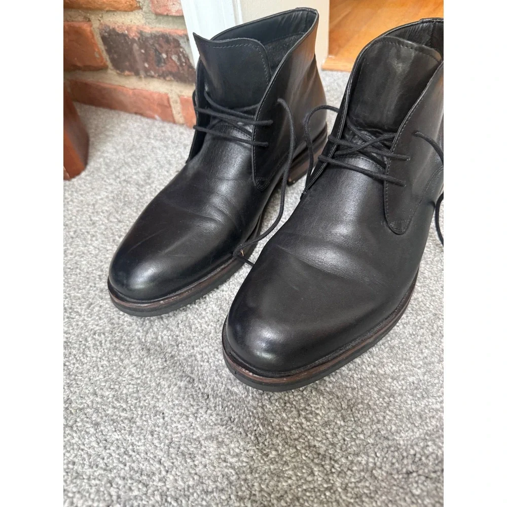 Saks Fifth Avenue Rimini Mens Black Leather Chukka Ankle Boots‎ Size 12M